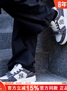 MLB 26春季男女情侣复古板鞋厚底增高老花学长鞋运动鞋SXP02/M02