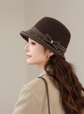 渔夫帽女士2026新款秋冬季保暖时尚洋气优雅妈妈盆帽复古名媛礼帽