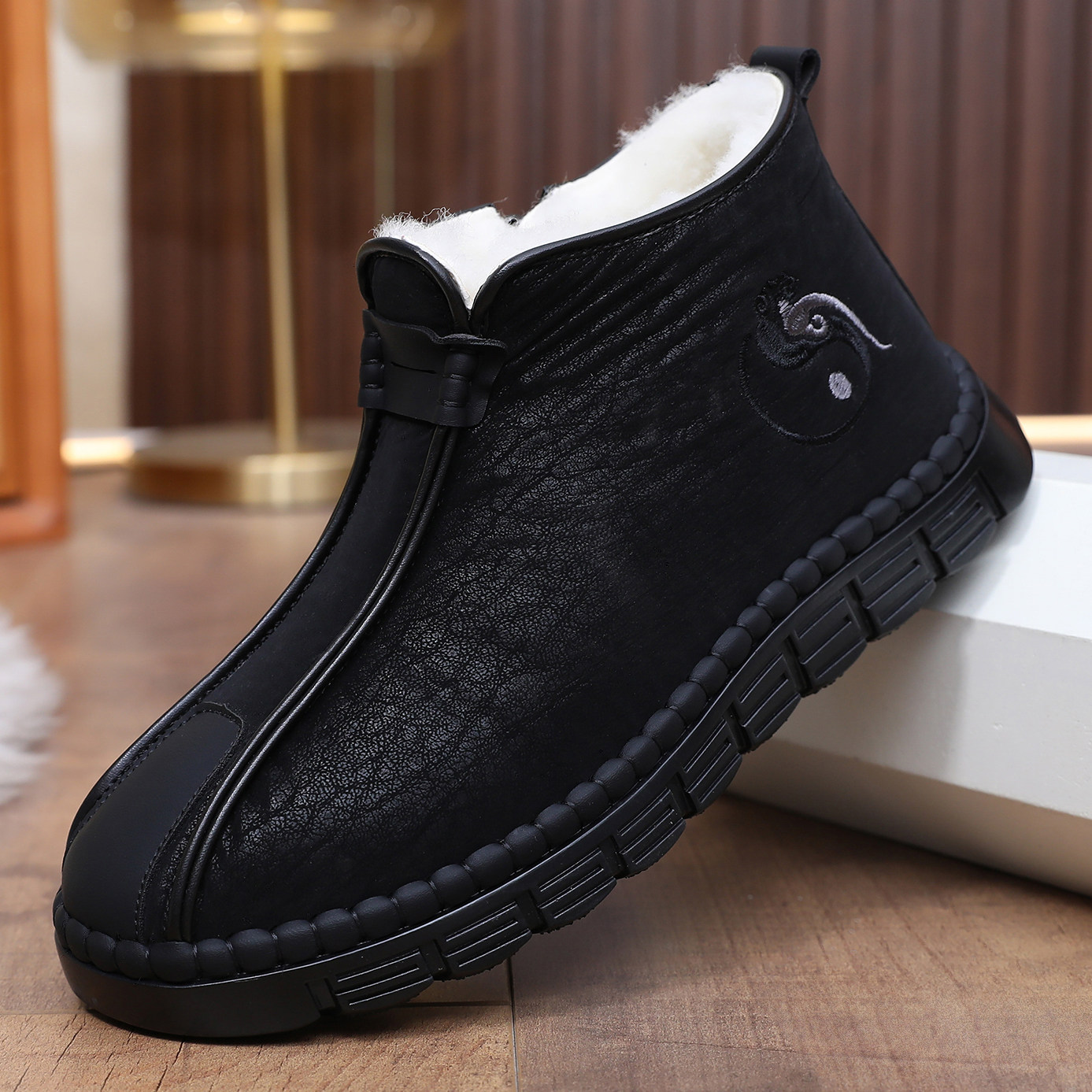 冬季男款棉鞋老北京布鞋加厚羊毛鞋保暖老人鞋防水防滑软底爷爷鞋,棉鞋,淘宝优惠券,粉丝福利购,淘宝优惠卷