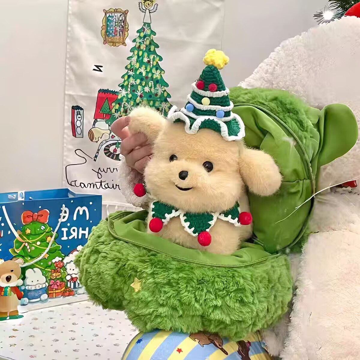 日本JCKNBJ圣诞树西高地小狗毛绒玩偶娃娃送女生闺蜜生日礼物圣诞