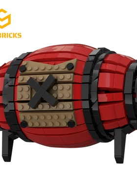 SETbricks经典影视海贼王火药桶模型小颗粒拼装积木益智开发玩具