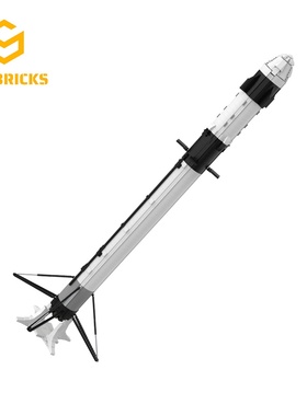 SETbricks太空航天SpaceX载人4号火箭模型小颗粒拼装积木益智玩具