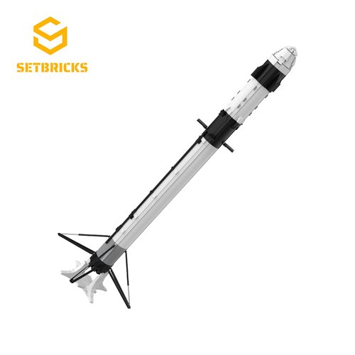 SETbricks太空航天SpaceX载人4号火箭模型小颗粒拼装积木益智玩具