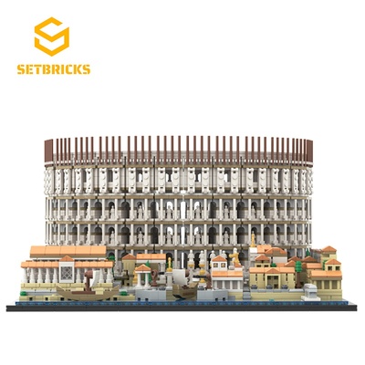 SETbricks街景建筑古罗马斗兽场lego21058小颗粒拼装积木益智玩具