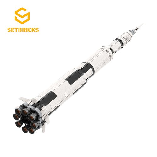 SETbricks太空航天土星八号火箭模型摆件小颗粒拼装积木益智玩具