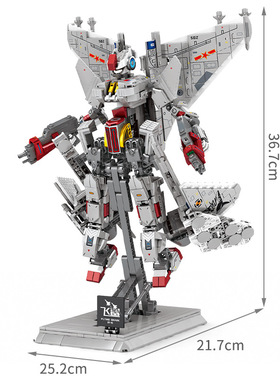 森宝积木202151歼15飞鲨战机可变形机器人飞机儿童小颗粒拼装玩具