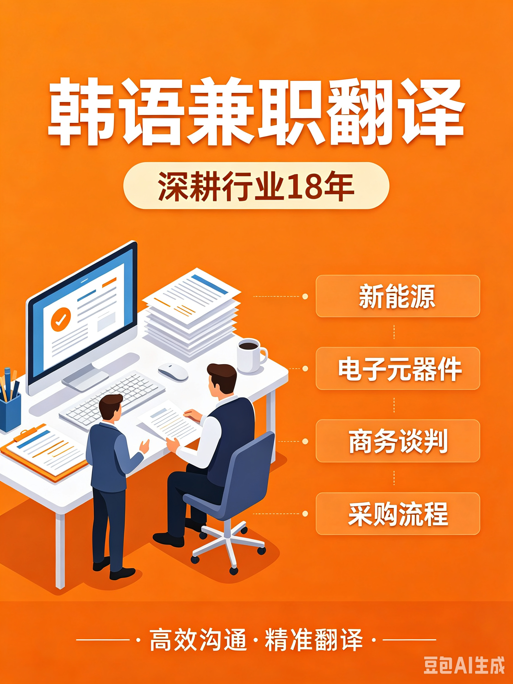 中韩文口译笔译兼职翻译 留学经验 熟悉行业用语专业靠谱