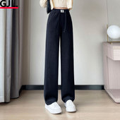 子百搭休闲裤 窄版 高腰显瘦2025新款 秋冬加绒垂感裤 阔腿裤 女士长裤