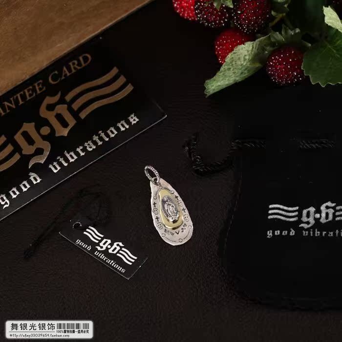 【舞银光】925纯银 泰银Good Vibrations骷髅椭圆吊坠