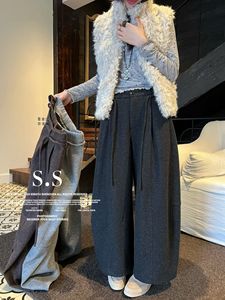 S-SHE56255正品冬季新款时尚百搭宽松显瘦卫裤洋气百搭加绒款