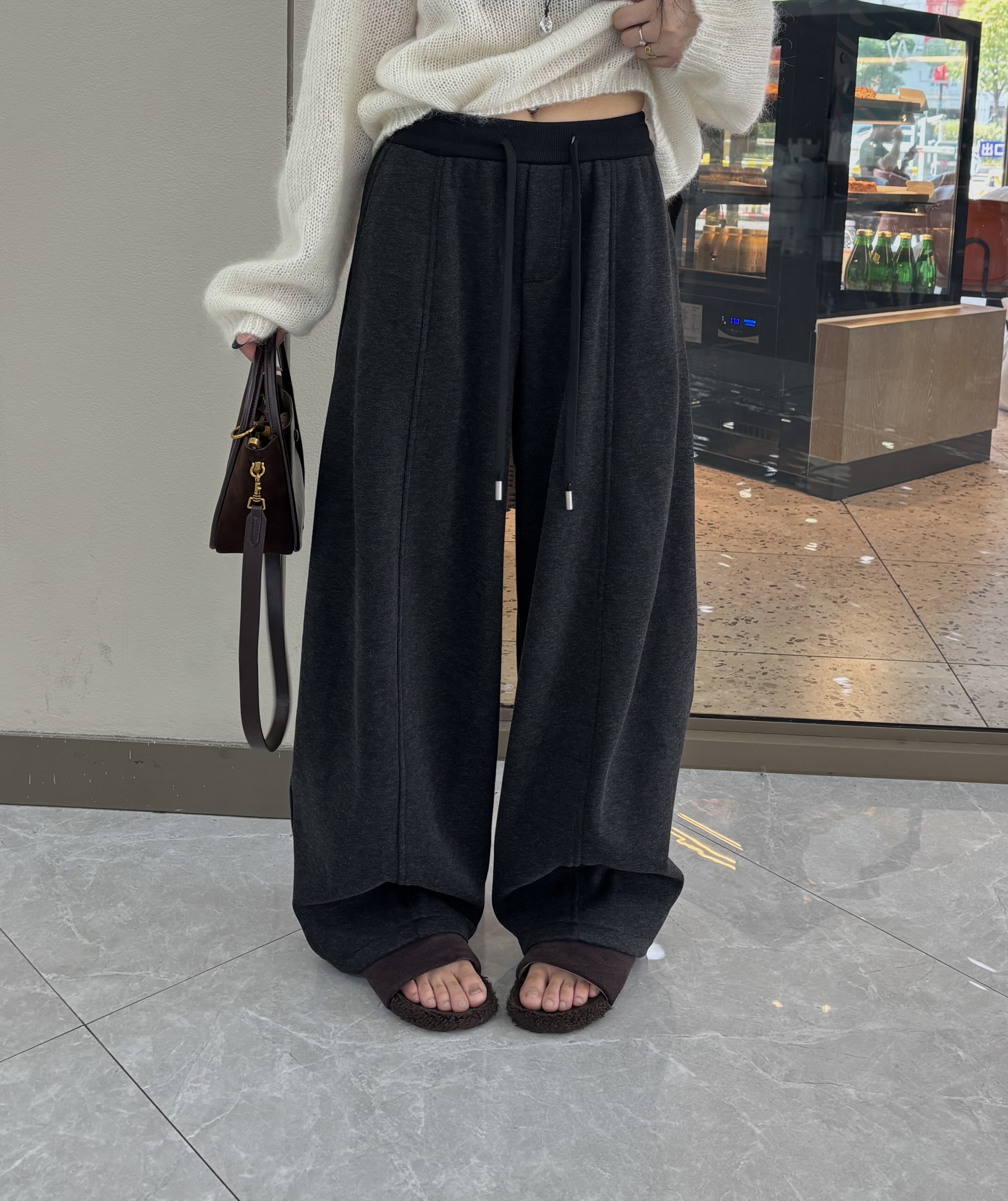 大超小越25195正品秋季新款时尚百搭宽松显瘦卫裤洋气百搭加绒款