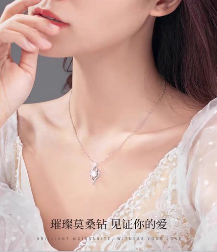 女纯银超闪莫桑石时尚