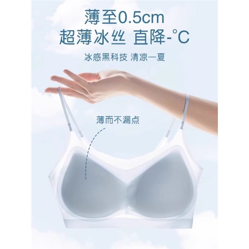 维多利亚超凉快冰丝无痕内衣女小胸聚拢收副乳防下垂吊带美背文胸