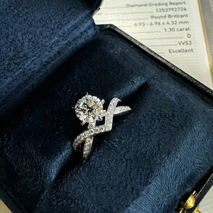 【培育】为爱加冕爱翼18K钻石戒指IGI戒臂带钻订求婚钻戒NGTC铂金