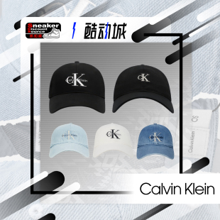 CALVIN KLEIN CK JEANS 字母刺绣纯棉复古牛仔棒球帽弯檐帽软顶帽