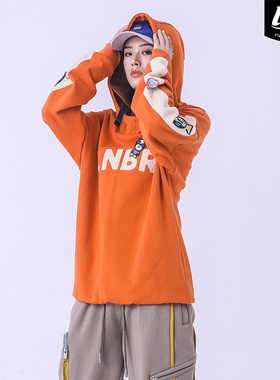 LNBR X @become 跨界联名款连帽套头卫衣校园风宽松潮贴标可拆卸