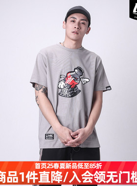 LNBR熊电原创漫画趣味印花短袖T恤oversizet大码宽松