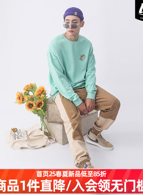 LNBR原创秋冬新品绣花套头圆领卫衣个性潮流男女同款2色oversize