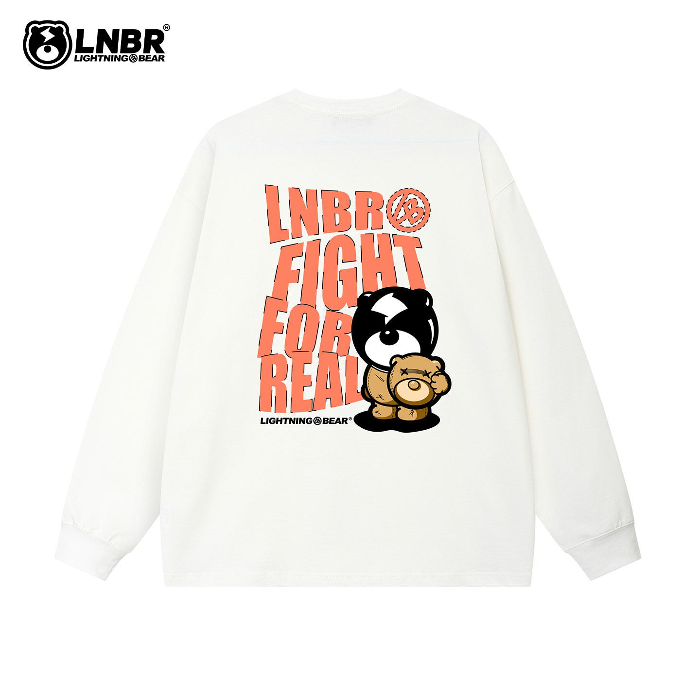 LNBR 熊电秋冬新款圆领T恤字母简约时尚休闲长袖套头卫衣男女