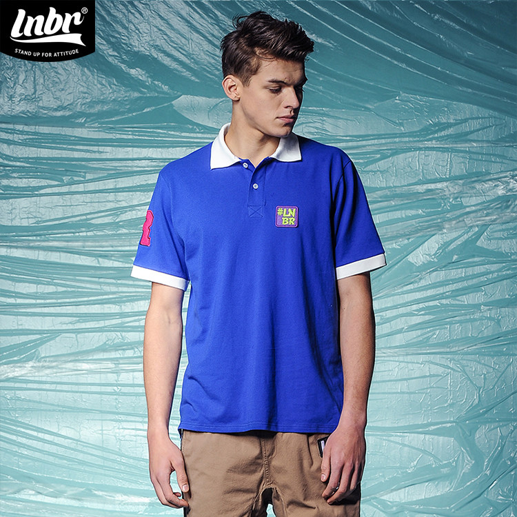 lnbr夏季短袖T恤男女同款翻领字母时尚潮牌短袖POLO衫,男装,T恤,淘宝优惠券,粉丝福利购,淘宝优惠卷