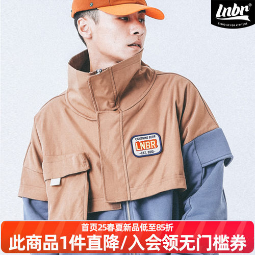 lnbr拼色size假两件男女同款卫衣