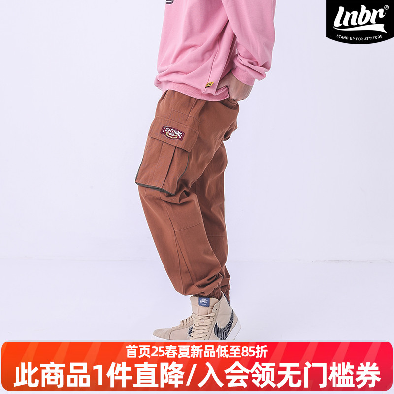 lnbr国潮个性美式街头大码机能裤