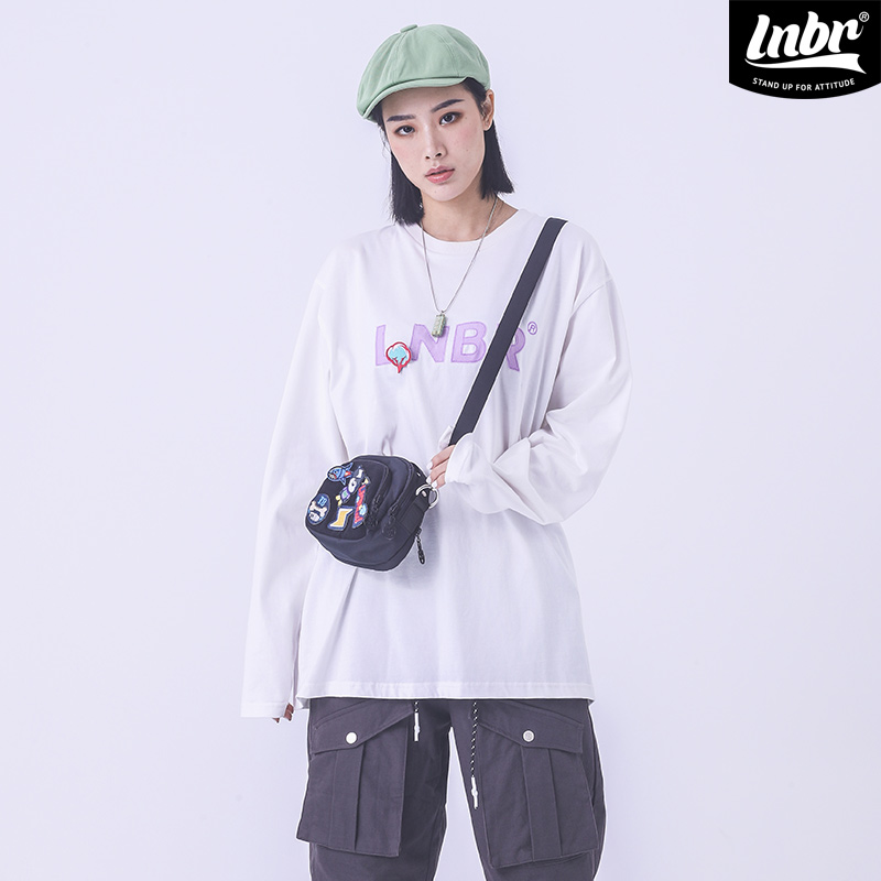 跨界联名白色个性潮流长袖t恤