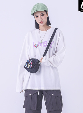 LNBR X become跨界联名白色打底长袖T恤个性潮流宽松男女大码