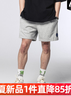 LNBR熊電25夏季新品浅灰色宽松休闲运动短裤美式高街加大码