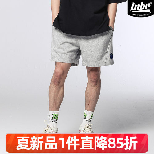 LNBR熊電25夏季新品浅灰色宽松休闲运动短裤美式高街加大码