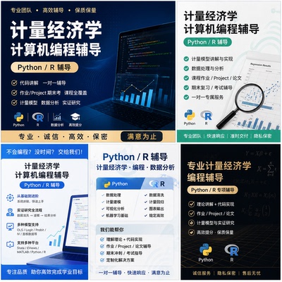 计量经济学 计算机编程辅导 python/r辅导 支持各种编程语言 交付