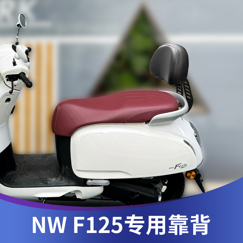 适用于五羊本田NW F125改装后靠背垫后尾包小皮靠垫带支架靠背