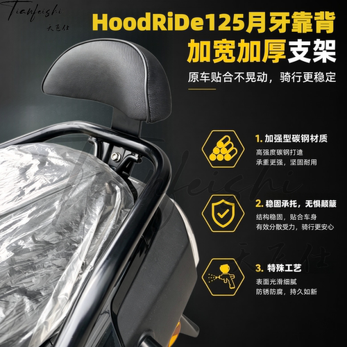 天飞仕适用于本田HRD125靠背HoodRiDe125月牙款后靠背摩托车尾翼