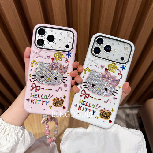 适用于苹果18ProMax水晶手机壳iPhone17卡通猫15plus可爱16女款14