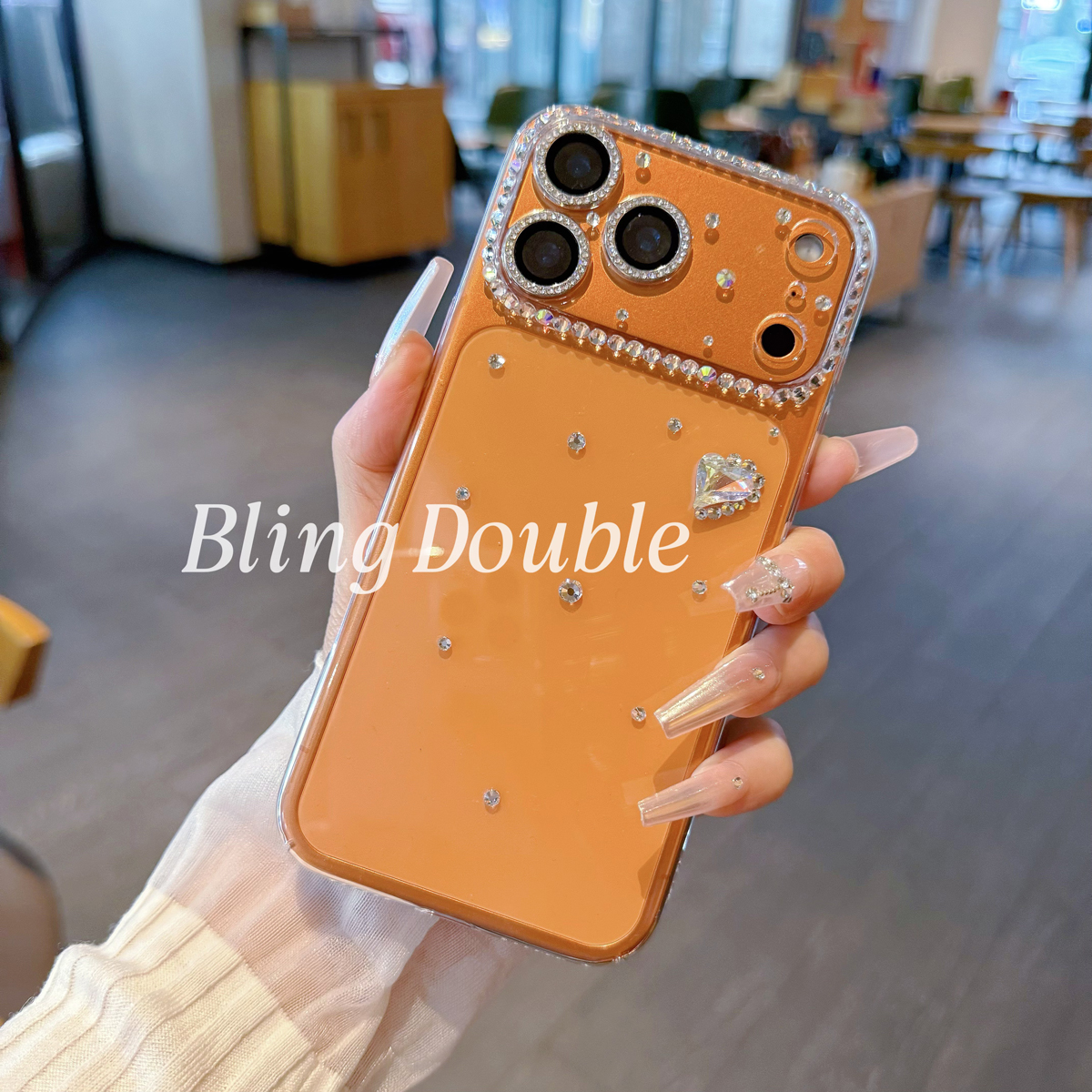 苹果17pro max水钻手机壳网红女款iPhone16硬壳透明贴钻15plus全包摄像头防摔14简约轻奢13mini适用12高级11