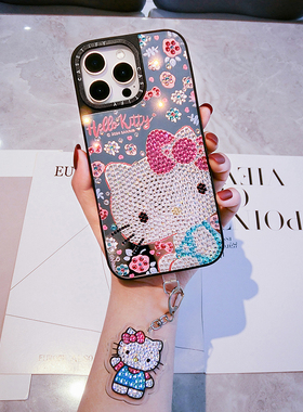 网红同款适用iPhone17pro max苹果15plus手机壳新款16奢华水钻14可爱卡通猫13mini保护套12全包防摔11女XS坠8