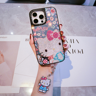 16奢华水钻14可爱卡通猫13mini保护套12全包防摔11女XS坠8 max苹果15plus手机壳新款 网红同款 适用iPhone17pro