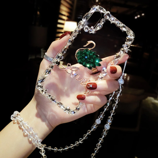 苹果17ProMax镶钻手机壳高级感女iPhone16带钻石闪13mini保护套15plus防摔12全包14软硅胶11奢华XS水晶7适用8