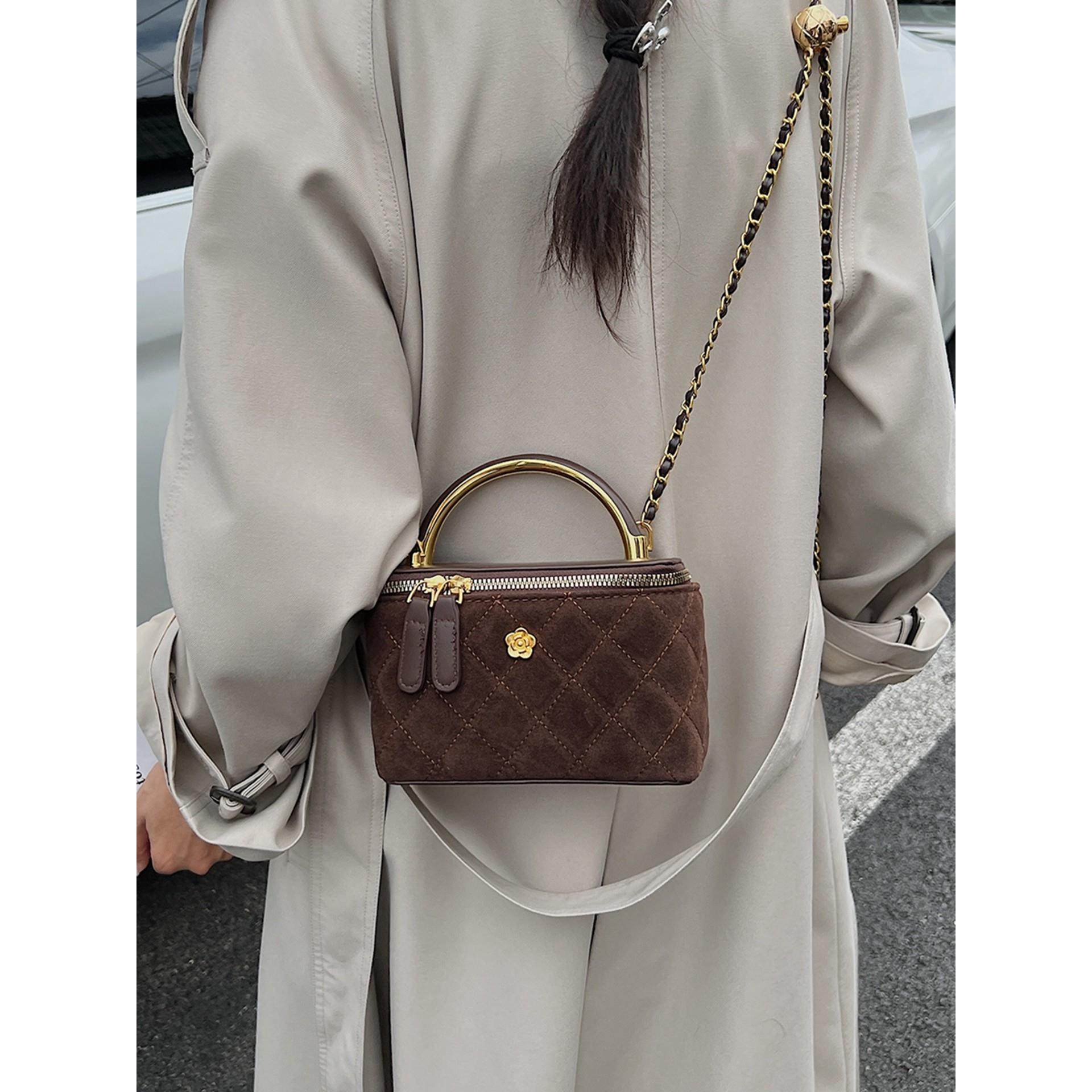 美拉德复古小包包女2026新款小香风菱格链条斜挎包手提盒子水桶包,箱包皮具/热销女包/男包,水桶包,淘宝优惠券,粉丝福利购,淘宝优惠卷