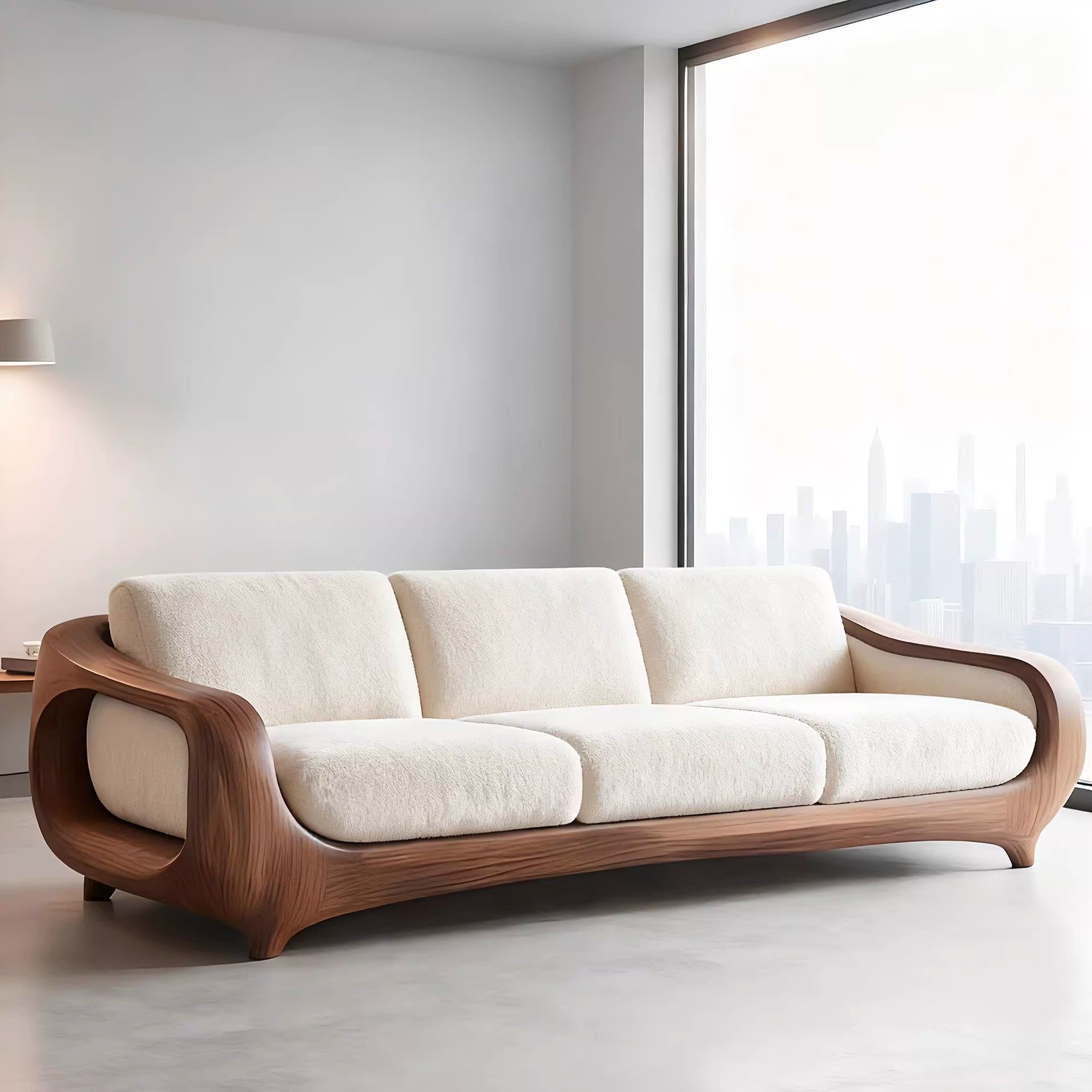 实木沙发客厅2025年新款布艺现代简约办公室沙发意式极简会客接待