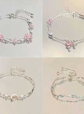 铃铛手链锆石樱花蝴蝶结