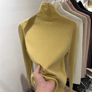 2025秋冬装新款高领软糯长袖针织衫毛衣女修身显瘦内搭打底衫上衣