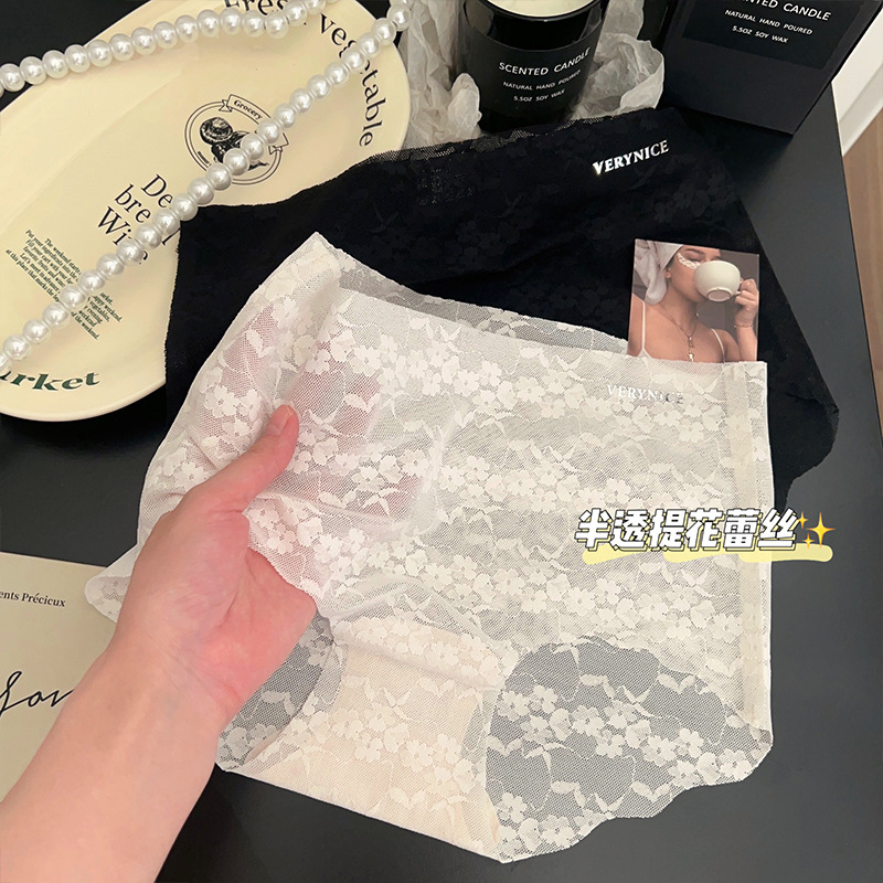 性感半透蕾丝无痕一片式内裤女