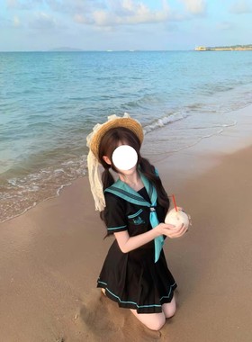 夏季女校供感青本绘短袖长袖水手服搭配百褶裙学院风jk制服一整套