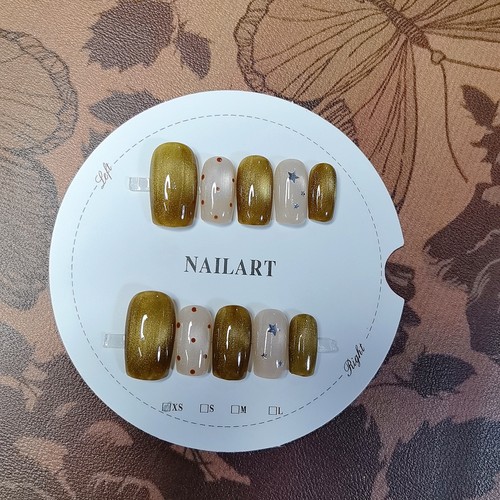 XS码手工穿戴甲高级感美甲贴片穿戴甲片高级感秋冬欧美