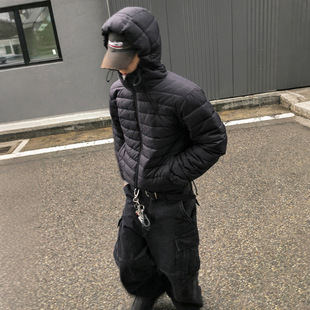 宅男社短款连帽排骨棉服男士冬季加厚保暖宽松棉袄韩系简约风穿搭