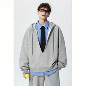 420克重磅假两件V领卫衣男女学院风长袖 宅男社2026春装 新款 上衣