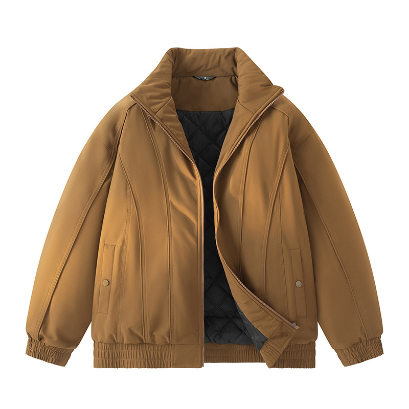 宅男社棉衣男潮流美式立领廓形外套男生春季新款宽松设计感飞行