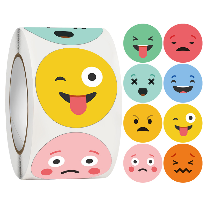 可爱卡通小表情贴纸笑脸生气表情