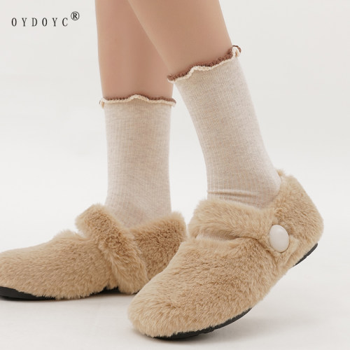 OYDOYC卷边袜子女中筒袜